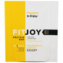 FITJOY, Protein Bar, Grandma's Lemon Square, 12 Bars, 2.18 oz (62 g) Each