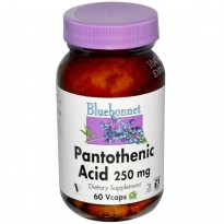 Bluebonnet Nutrition, Pantothenic Acid, 250 mg, 60 Vcaps