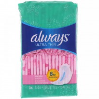 Always, Ultra Thin with Wings, Slender, 36 Pads