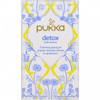 Pukka Herbs, Detox with Lemon Tea, 20 Herbal Tea Sachets, 0.07 oz (2 g) Each