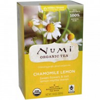 Numi Tea, Organic Tea, Chamomile Lemon, Caffeine Free, 18 Tea Bags, 1.08 oz (30.6 g)
