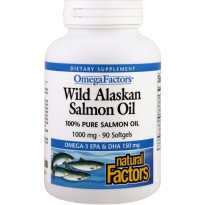 Natural Factors, Wild Alaskan Salmon Oil, 1000 mg, 90 Softgels