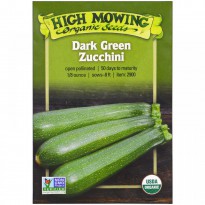 High Mowing Organic Seeds, Dark Green Zucchini, 1/8 Ounce