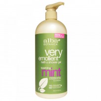 Alba Botanica, Very Emollient, Bath & Shower Gel, Sparkling Mint, 32 fl oz (946 ml)