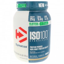 Dymatize Nutrition, ISO100 Hydrolyzed, 100% Whey Protein Isolate, Natural Vanilla, 25.6 oz (725 g)