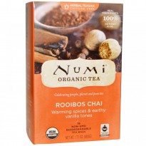 Numi Tea, Organic, Herbal Teasan, Rooibos Chai, Caffeine Free, 18 Tea Bags, 1.71 oz (48.6 g)