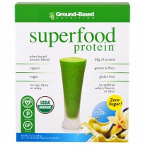 Ground Based Nutrition, Organic Superfood Protein, Pure Vanilla, 10 Packets, 1.01 oz (285 g) Each
