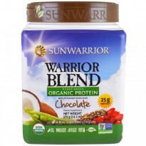 Sunwarrior, Warrior Blend, Plant-Based Organic Protein, Chocolate, 13.2 oz (375 g)