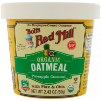 Bob's Red Mill, Organic Oatmeal Cup, Pineapple Coconut with Flax & Chia, 2.43 oz (69 g)