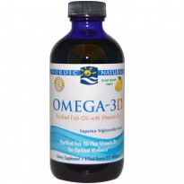 Nordic Naturals, Omega-3D, Purified Fish Oil with Vitamin D3, Lemon, 8 fl oz (237 ml)