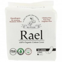 Rael, Inc., Organic Panty Liners, Long, 18 Liners