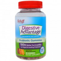 Schiff, Digestive Advantage, Probiotic Gummies, Natural Fruit Flavors, 80 Gummies