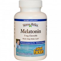 Natural Factors, Stress-Relax, Melatonin, 5 mg, 180 Chewable Tablets