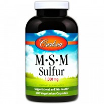 Carlson Labs, MSM Sulfur, 1,000 mg, 300 Veggie Caps