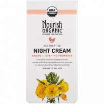 Nourish Organic, Restorative, Night Cream, Argan + Evening Primrose, Normal to Dry Skin, 1.7 oz (50 ml)
