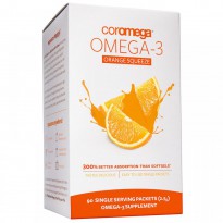 Coromega, Omega-3 Orange Squeeze, 90 Packets, 2.5 g Each